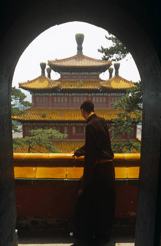 成年人,一个人,竖图,亚洲,仅一个男性,摄影,宗教,佛教,中国文化,18世纪,河北省,承德,男人,僧侣,彩图,旅行