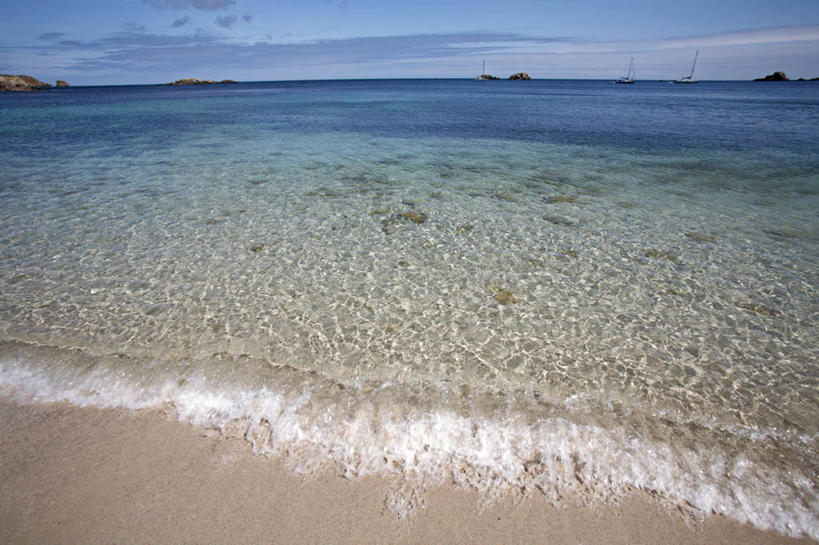 无人,横图,室外,海洋,日光,英国,透明,沙子,海岸线,河岸,海湾,英格兰,蓝色,天空,摄影,宁静,法属圣马丁,万里无云,海滩,彩图,旅行,西南英格兰,法国海外领土,利岛