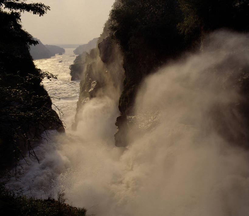 无人,横图,室外,河流,瀑布,水,峡谷,尼罗河,非洲,乌干达,地形,山谷,摄影,流动,落下,岩石,彩图
