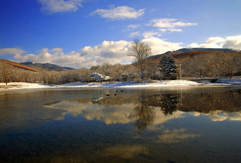 无人,公园,横图,室外,雪,冰,冬天,树,寒冷,摄影,彩图,旅行,柱头,独联体