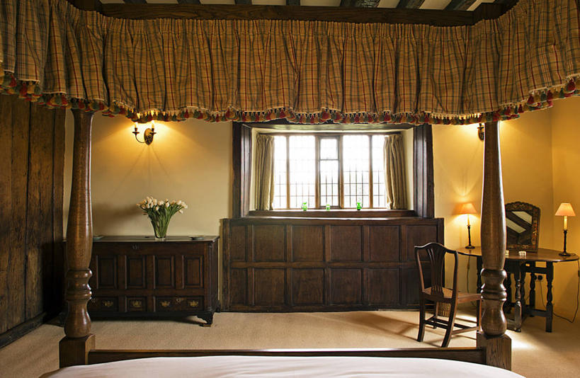 无人,横图,度假,床,英国,欧洲,房屋,摄影,西欧,大不列颠,威尔士,大不列颠及北爱尔兰联合王国,大不列颠及爱尔兰联合王国,威尔士公国,农舍,彩图,康威自治市,大不列颠王国,大英帝国,联合王国,日不落帝国,斯诺登峰,四柱床