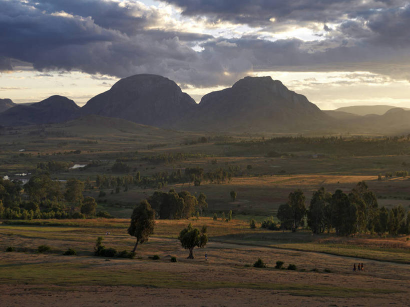 无人,横图,室外,日落,山,山脉,非洲,马达加斯加,地形,云,风景,黄昏,平原,摄影,苏格兰高地,彩图