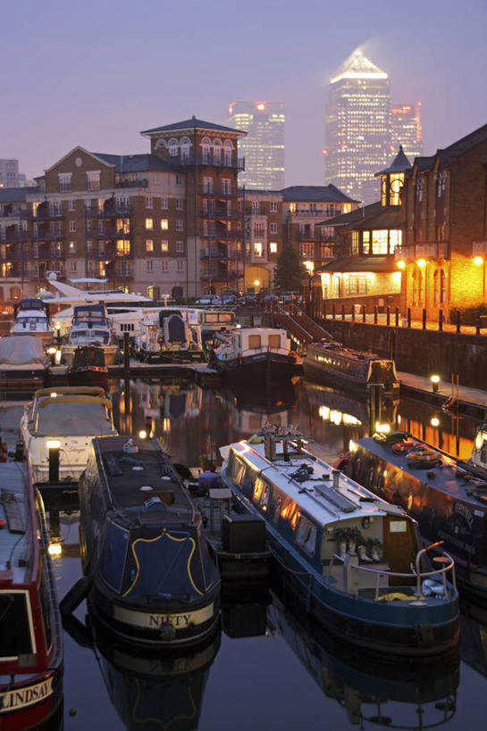 无人,栏杆,横图,室外,水,雾,城市,摩天大楼,船,英国,反射,首都,英格兰,黄昏,摄影,盆地,彩图,海港