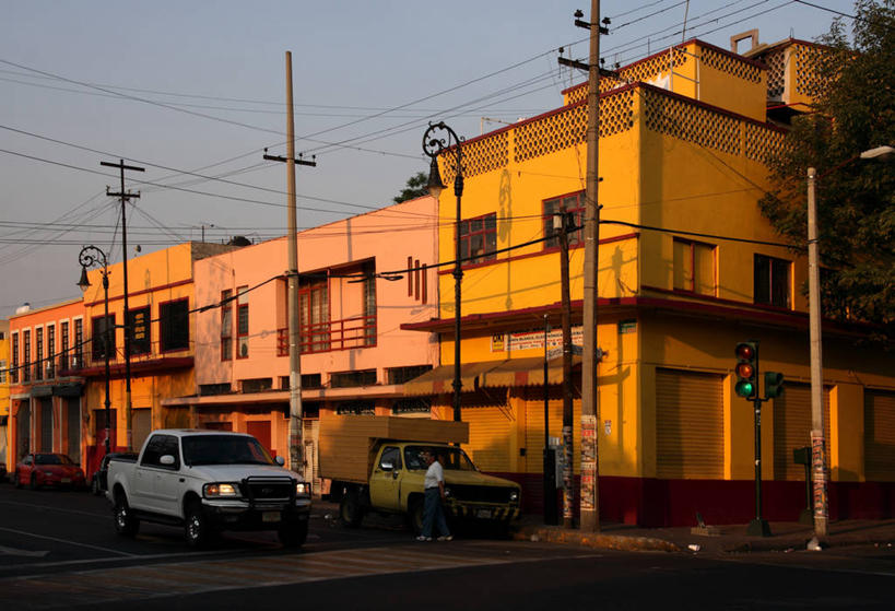 无人,商店,横图,彩色,室外,街道,汽车,墨西哥,房屋,首都,摄影,五颜六色,色彩斑斓,早晨,拉丁美洲,五彩缤纷,墨西哥城,五彩斑斓,五光十色,彩图,皮卡车