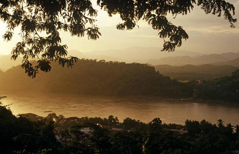 无人,横图,室外,山,老挝,摄影,东南亚,琅勃拉邦,湄公河,彩图