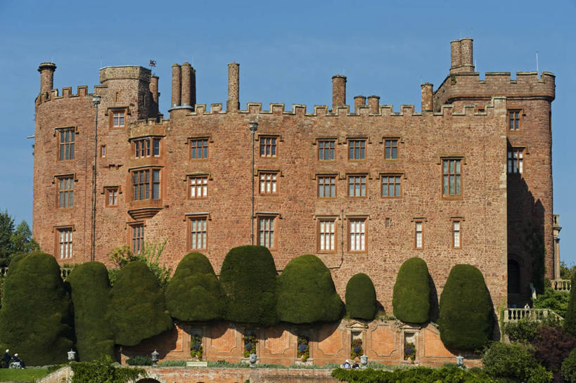 无人,横图,旅游,度假,英国,正装,园艺,宏伟,摄影,高雅,威尔士,紫杉,秋天,彩图,旅行,波威斯城堡