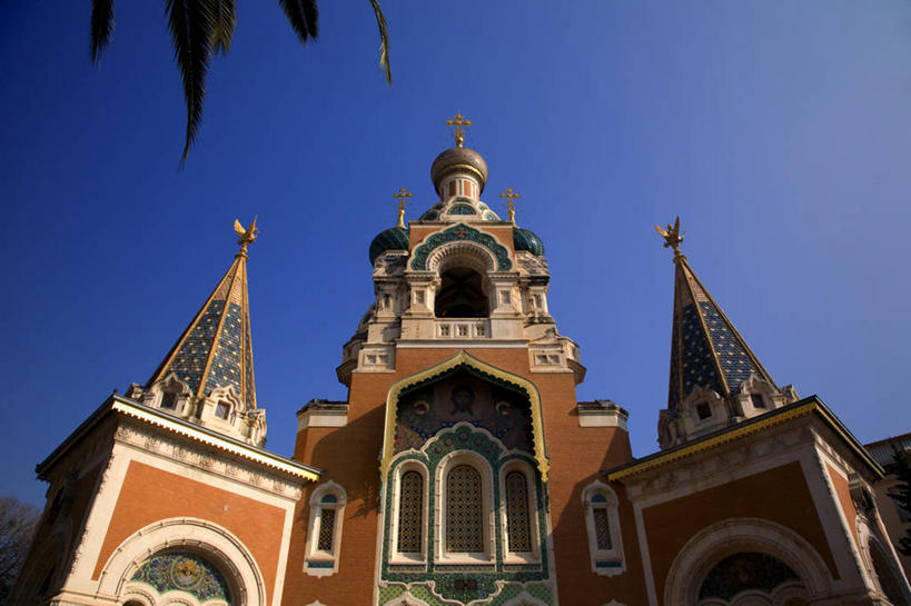无人,横图,建筑,棕榈树,法国,欧洲,十字架,摄影,宗教,圆顶建筑,地中海文化,法国文化,尼斯,东正教,圣尼古拉斯,彩图,旅行,大教堂