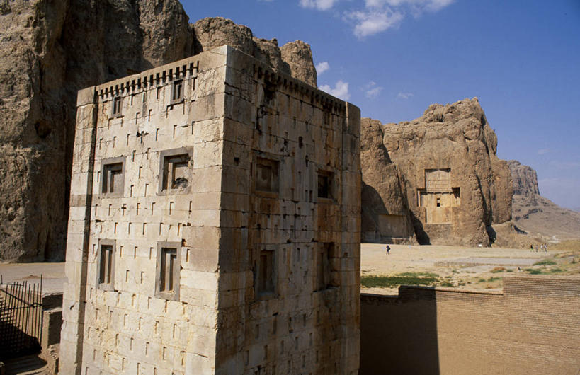 无人,横图,伊朗,亚洲,悬崖,塔,地标建筑,摄影,坟墓,设拉子,彩图