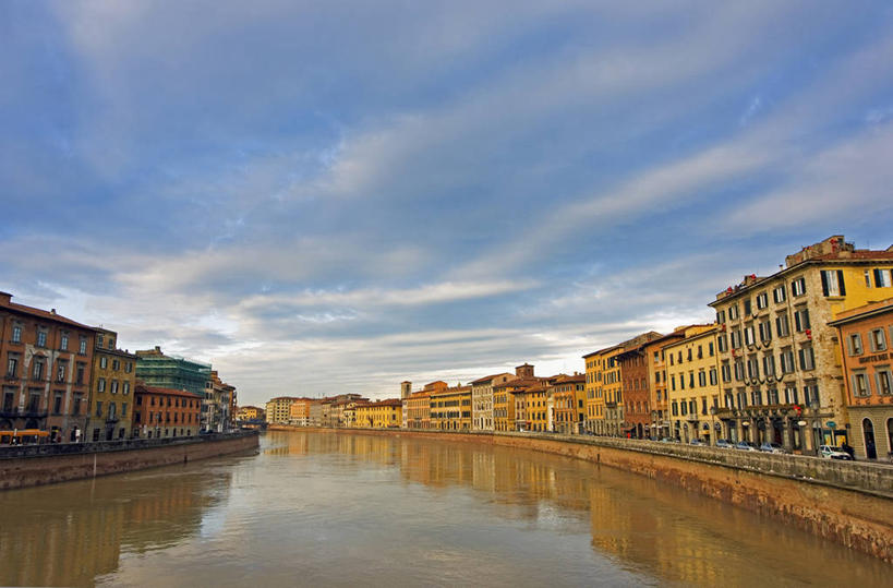 无人,码头,横图,室外,河流,水,建筑,意大利,欧洲,房屋,安静,摄影,宁静,住房,比萨,托斯卡纳区,亚诺河,彩图