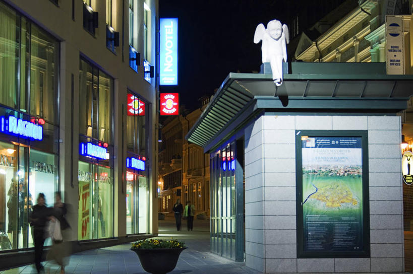 无人,横图,夜晚,城市,建筑,欧洲,天使,首都,历史,黄昏,摄影,小天使,照亮,立陶宛共和国,维尔纽斯,彩图,波罗的海三国,联合国教科文组织