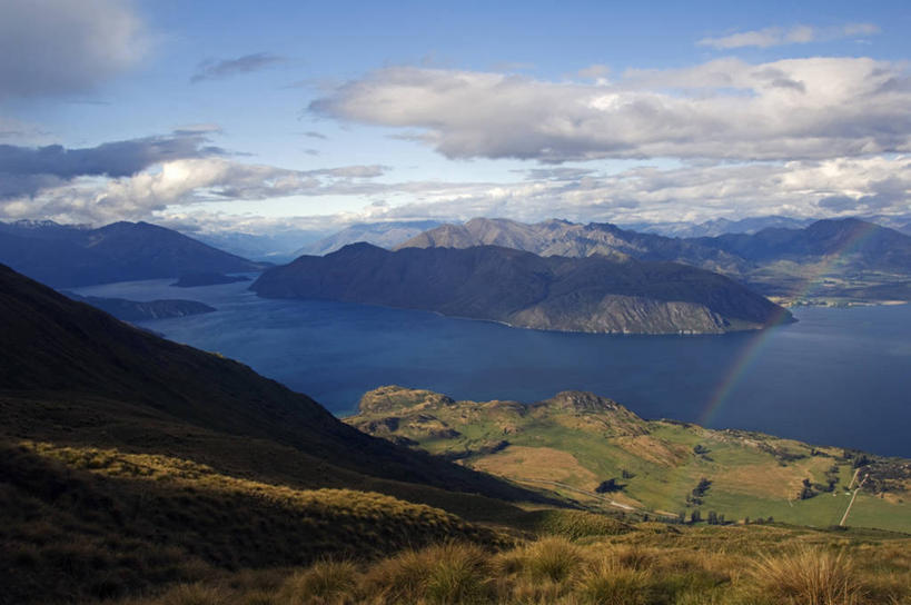 无人,横图,室外,彩虹,湖,美景,山,山脉,水,日光,新西兰,地形,景观,风景,自然,景色,安静,摄影,宁静,自然风光,纯净,澳大拉西亚,新西兰南岛,瓦纳卡湖,彩图,罢工,美人