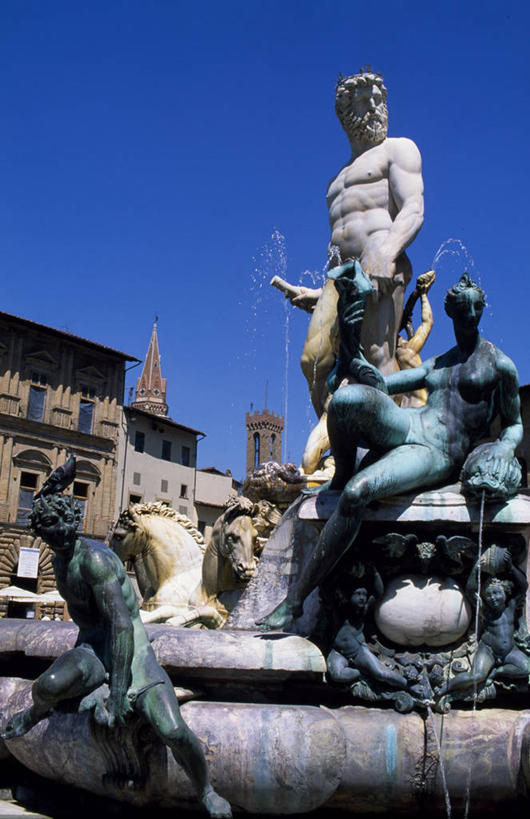 无人,竖图,水,喷泉,意大利,欧洲,雕像,历史,地标建筑,摄影,意大利文化,托斯卡纳区,佛罗伦萨市政广场,彩图