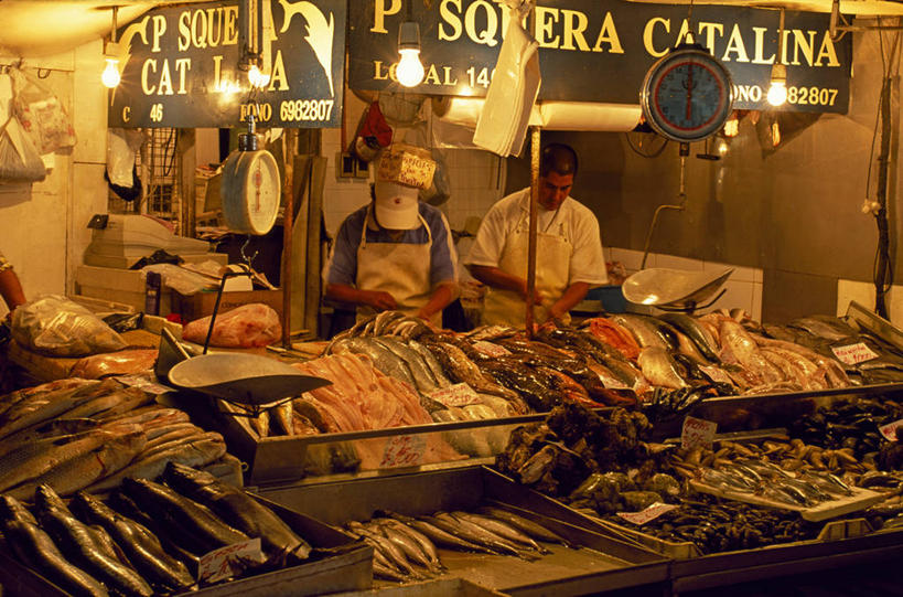 横图,渔业,智利,小贩,食品,市场,首都,货摊,鱼类,南美,摄影,拉丁美洲,海产,彩图