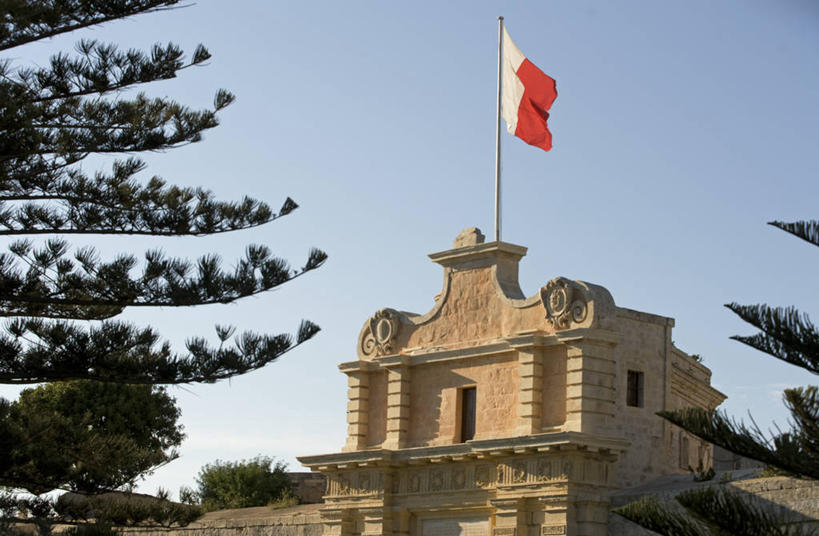 无人,横图,建筑,旗帜,欧洲,马耳他,大门,岛,城镇,城墙,摄影,徽章,地中海文化,南欧,姆迪纳,群岛,彩图