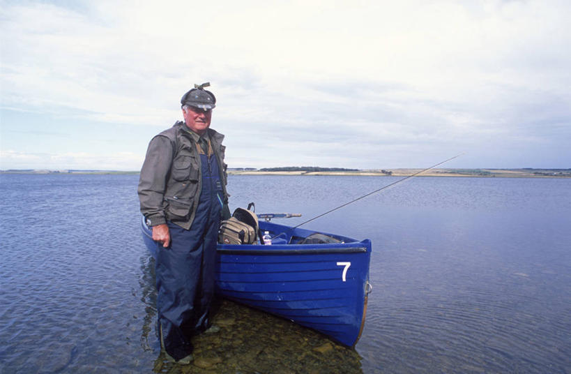 划艇,一个人,横图,室外,船,涉水,渔船,苏格兰,摄影,钓竿,彩图,钓鱼