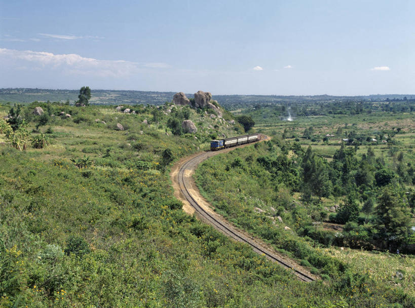 无人,横图,路,铁路,火车,非洲,肯尼亚,地形,轨道,交通,铁轨,车厢,运输,摄影,机车,客车,彩图,旅行,基苏木