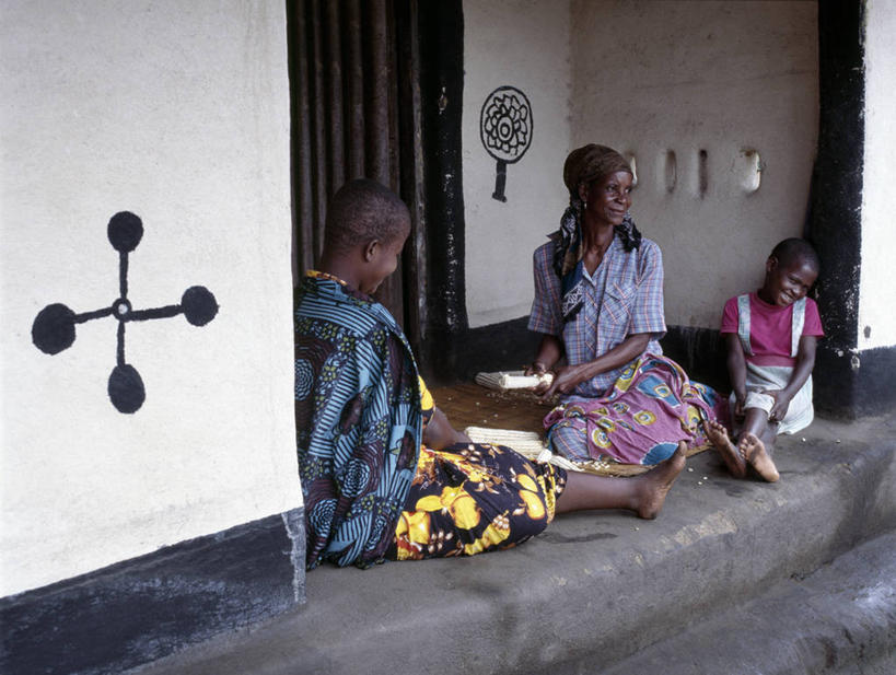 家庭,横图,玉米,非洲,马拉维,装饰,房屋,装饰物,社区,摄影,彩图,门廊,传统文化