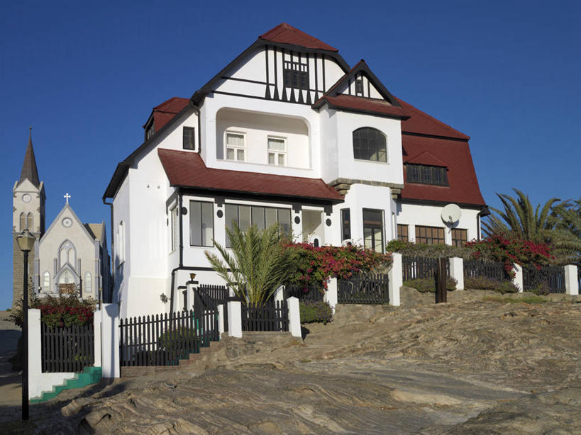 无人,教堂,横图,纳米比亚,房屋,摄影,住房,豪宅,纳米布沙漠,吕德里茨,彩图,帝国