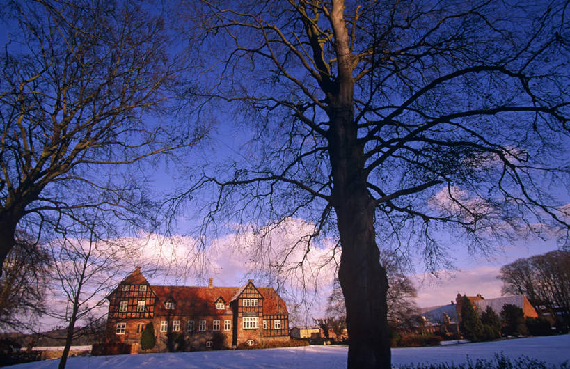 无人,横图,室外,旅游,度假,雪,建筑,酒店,丹麦,欧洲,房屋,岛,冬天,历史,树,摄影,斯堪的纳维亚,豪宅,斯堪狄纳维亚半岛,菲英岛,彩图,旅行,传统文化