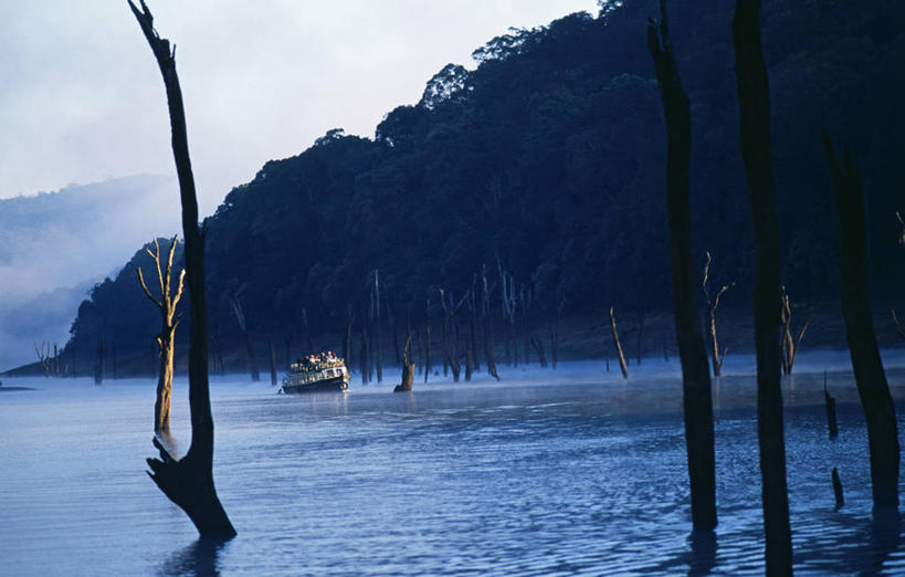 无人,横图,室外,旅游,水,印度,亚洲,摄影,保护,环境,国家公园,观光船,彩图,旅行,西高止山脉,泛滥平原