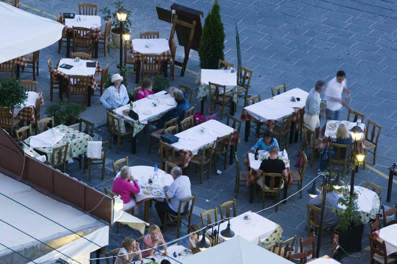 横图,室外,希腊,岛,黄昏,摄影,西欧,地中海文化,南欧,希腊文化,克里特岛,干尼亚,彩图,餐馆,咖啡馆