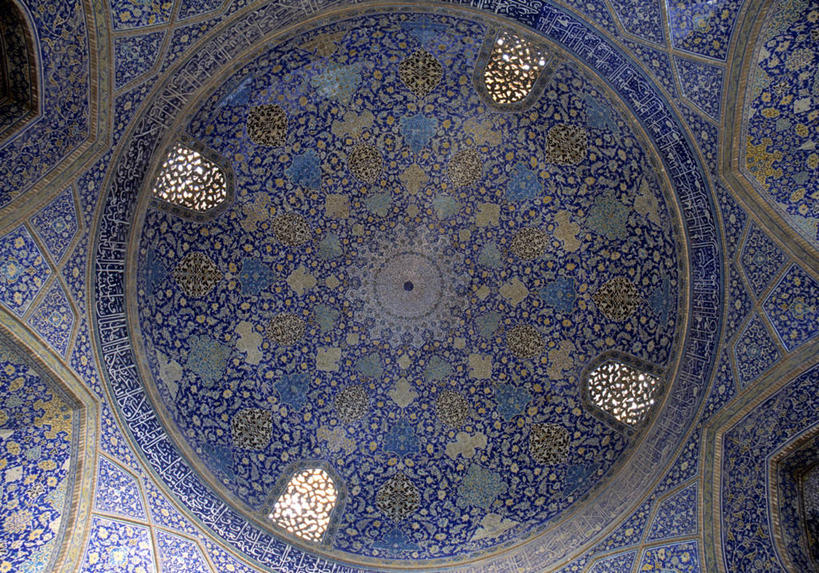 无人,横图,室内,天花板,伊朗,摄影,伊斯兰教,中东,圆顶建筑,式样,伊斯法罕,彩图