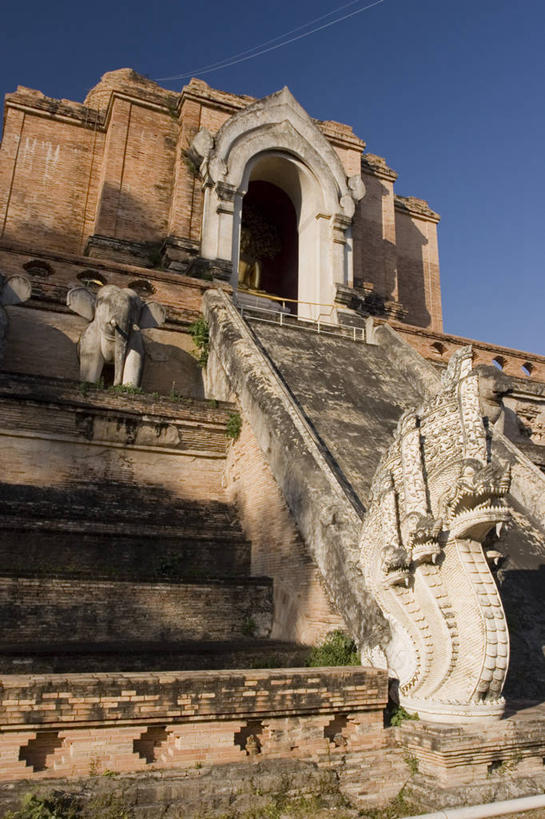 无人,竖图,泰国,亚洲,摄影,宗教,东南亚,佛教,泰国文化,清迈省,柴迪隆寺,彩图