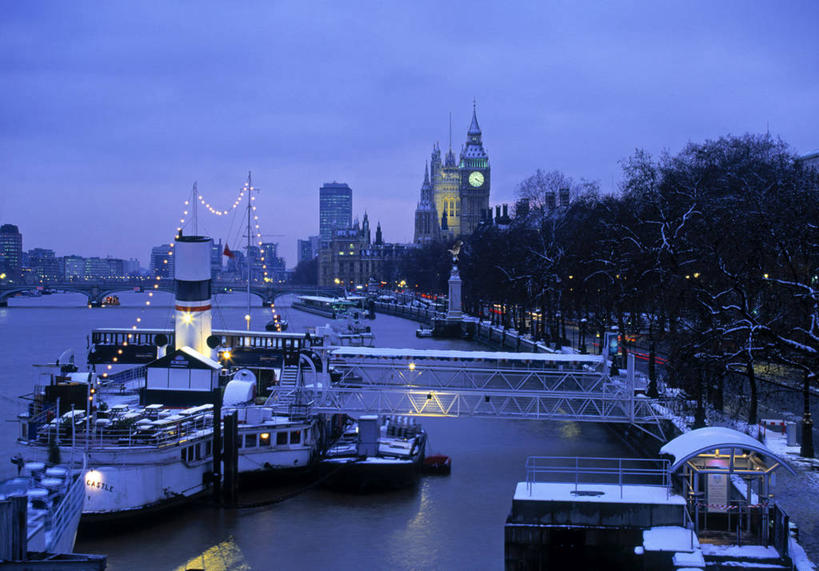 无人,横图,室外,夜晚,雪,城市,英国,欧洲,冬天,首都,英格兰,泰晤士河,摄影,政府,议会大楼,彩图