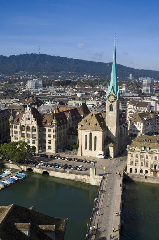 无人,教堂,竖图,俯视,室外,天际线,城市,建筑,瑞士,欧洲,桥,摄影,西欧,市政厅,利马特河,圣彼得教堂,苏黎士,彩图,高角度拍摄
