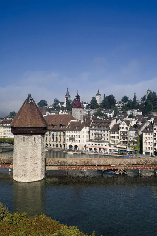 无人,竖图,室外,瑞士,欧洲,钟塔,摄影,西欧,市政厅,卢塞恩,卡贝尔桥,彩图,罗伊斯河