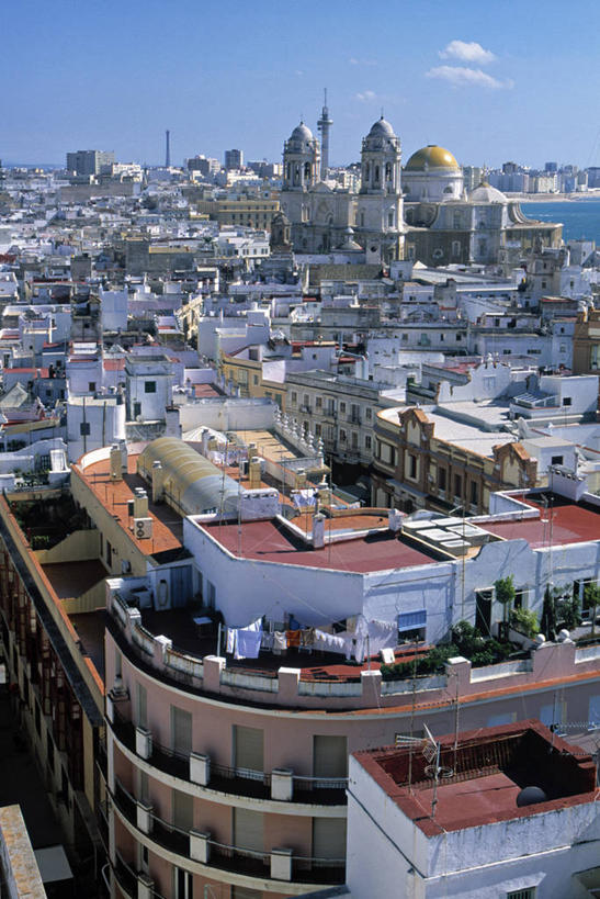 无人,竖图,室外,天际线,西班牙,欧洲,屋顶,摄影,安达路西亚,加的斯,彩图