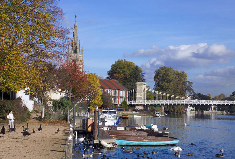 横图,室外,河流,英国,欧洲,桥,英格兰,泰晤士河,摄影,白金汉郡,彩图,旅行