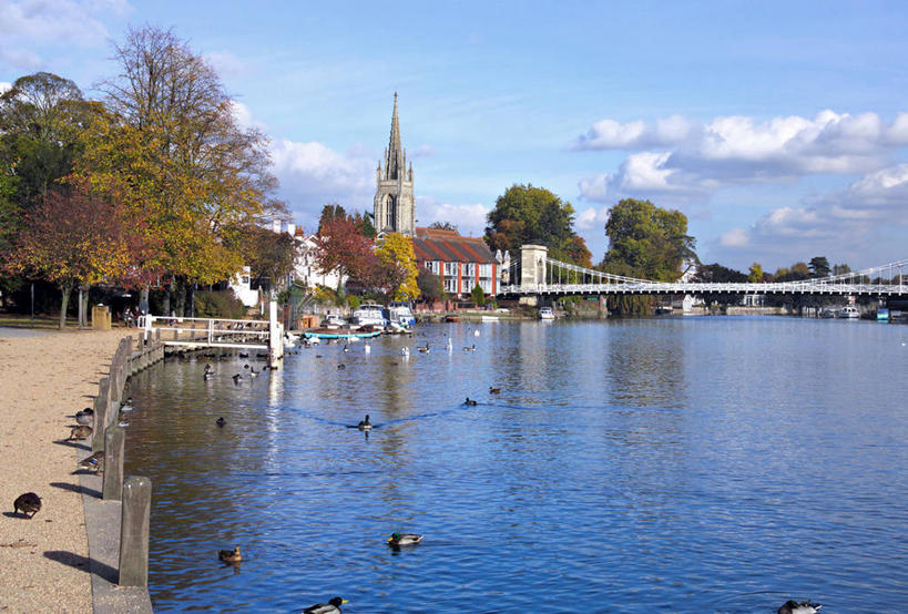 无人,横图,室外,河流,英国,欧洲,桥,英格兰,泰晤士河,摄影,白金汉郡,彩图,旅行