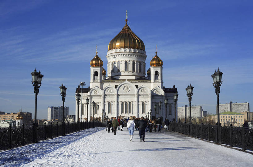 无人,横图,室外,雪,城市,欧洲,俄罗斯,冬天,首都,摄影,东欧,莫斯科,彩图,基督救世主大教堂