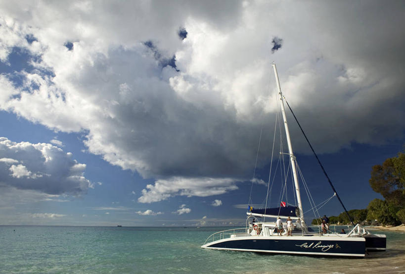 无人,横图,室外,船,巴巴多斯,岛,摄影,拉丁美洲,海滩,彩图,双体船