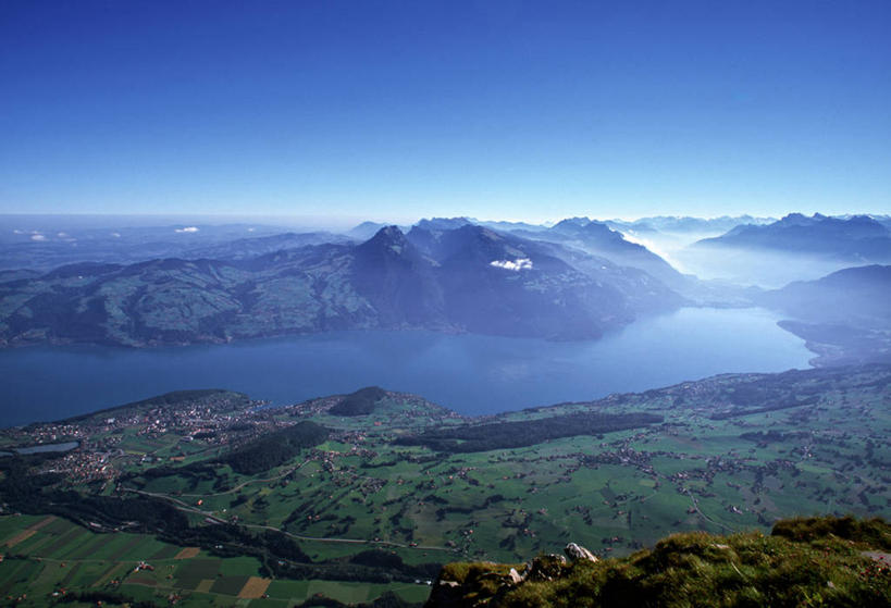 无人,横图,俯视,航拍,室外,山,山脉,瑞士,欧洲,地形,图恩湖,摄影,鸟瞰,阿尔卑斯山脉,彩图,高角度拍摄