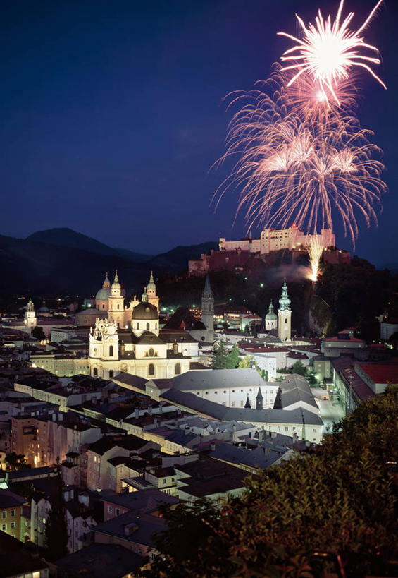 无人,竖图,夜晚,城市,奥地利,欧洲,城堡,摄影,萨尔茨堡,彩图