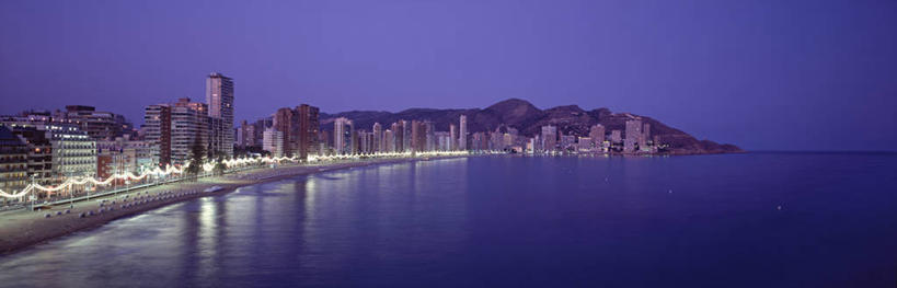 无人,横图,全景,室外,夜晚,旅游,度假,西班牙,欧洲,娱乐,享受,休闲,放松,摄影,地中海文化,海滩,彩图,白色海岸