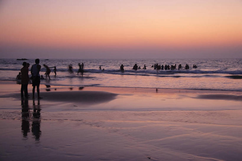 无人,横图,室外,旅游,度假,日落,印度,亚洲,娱乐,享受,休闲,放松,摄影,果阿,海滩,彩图