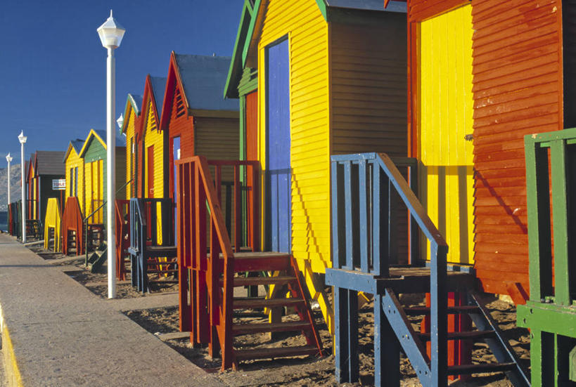 无人,横图,室外,南非,首都,摄影,开普敦,福尔斯湾,海滩,彩图,小屋