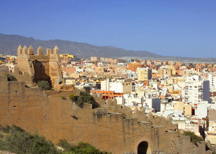 无人,横图,城市,西班牙,欧洲,城堡,围墙,城墙,力量,摄影,安达路西亚,阿尔梅里亚,彩图,旅行