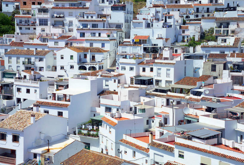 无人,横图,西班牙,欧洲,屋顶,摄影,安达路西亚,马拉加省,米哈斯,彩图,旅行