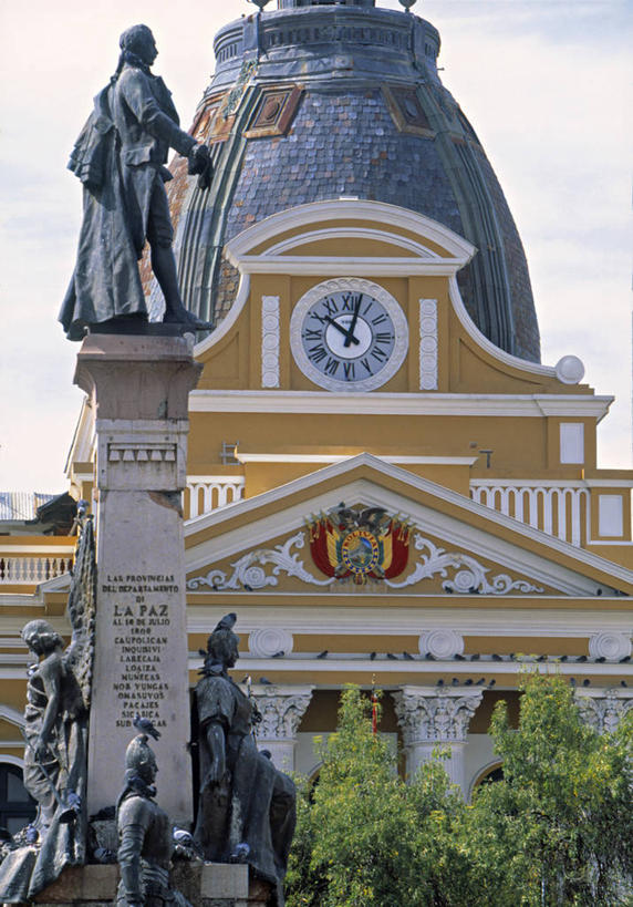 无人,广场,竖图,城市,玻利维亚,首都,南美,摄影,拉丁美洲,总统府,拉巴斯,彩图