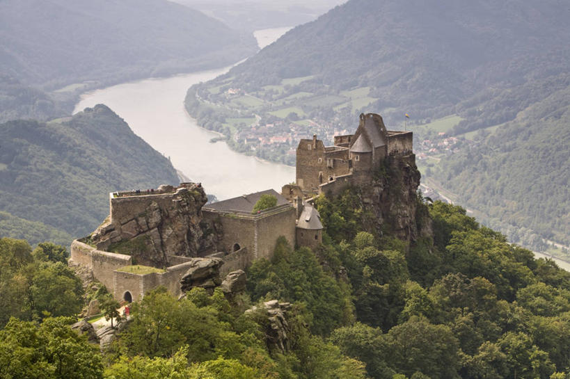 无人,横图,室外,山,奥地利,欧洲,城堡,地标建筑,摄影,西欧,要塞,多瑙河,下奥地利州,彩图