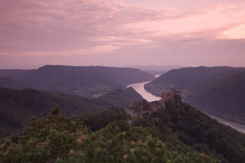 无人,横图,室外,山,奥地利,欧洲,城堡,地标建筑,摄影,西欧,要塞,多瑙河,下奥地利州,彩图