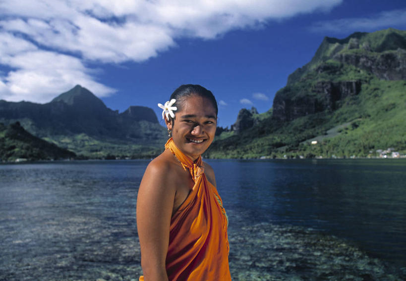 一个人,横图,摄影,热带气候,肖像,大洋洲,法属波利尼西亚,社会群岛,法属玻利尼西亚,南太平洋,彩图,法国海外领土