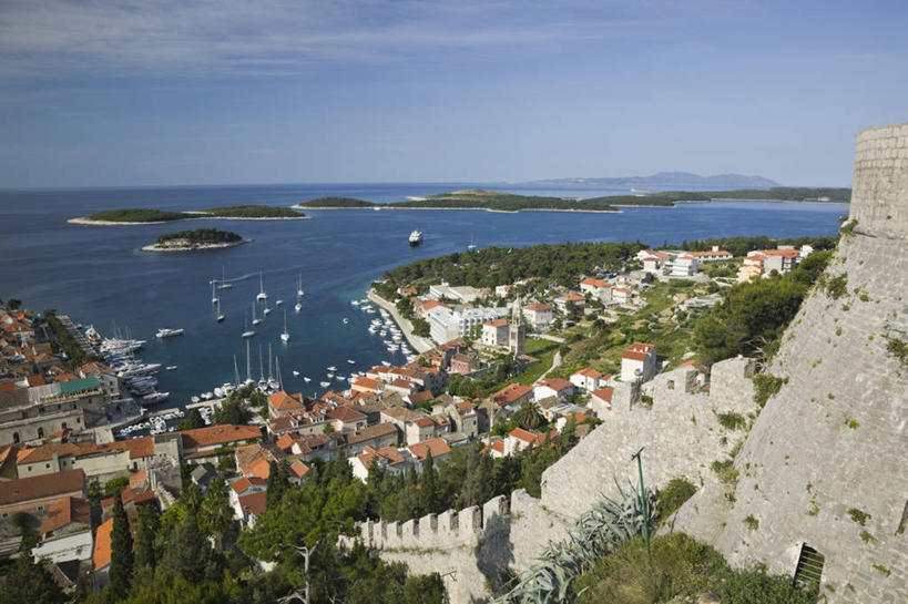 无人,横图,俯视,室外,欧洲,克罗地亚,城镇,摄影,地中海文化,巴尔干,东欧,亚得里亚海,达尔马提亚,彩图,高角度拍摄,赫瓦尔