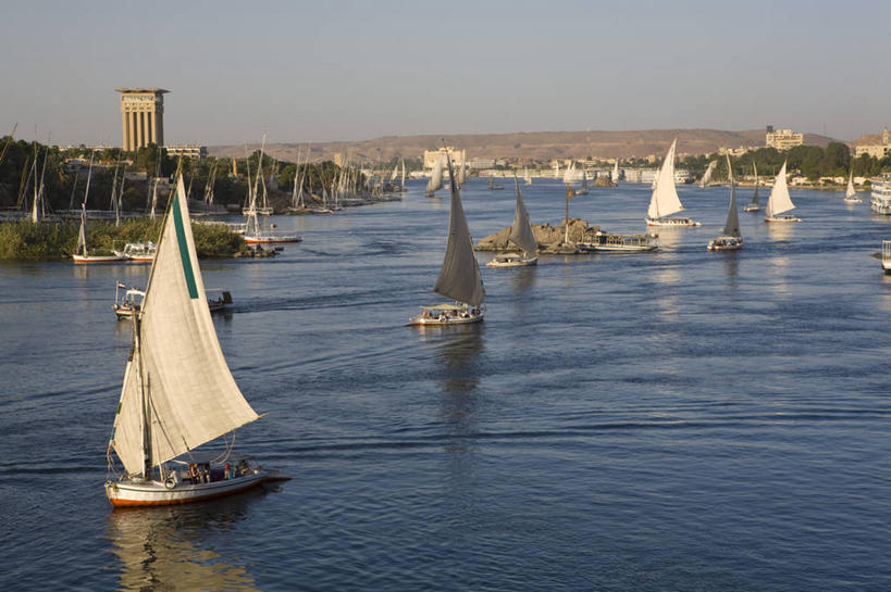 帆船,无人,横图,室外,河流,船,尼罗河,非洲,埃及,交通工具,帆,摄影,航海,中东,载具,北非,埃及文化,三桅帆船,彩图