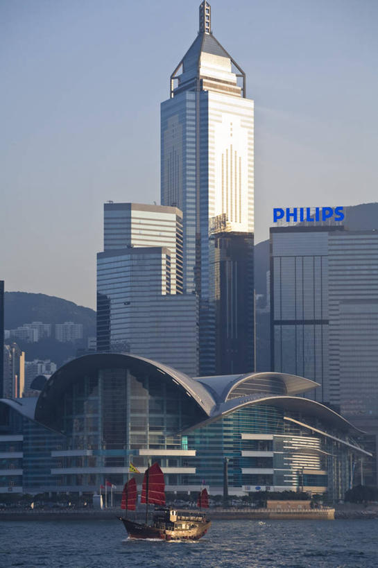 无人,竖图,室外,天际线,城市,船,香港,亚洲,维多利亚港,帆,摄影,航海,香港会议展览中心,湾仔,彩图