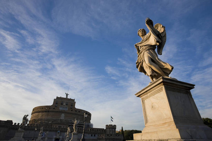 无人,横图,城市,建筑,意大利,欧洲,天使,雕像,首都,历史,摄影,西欧,地中海文化,南欧,意大利文化,巴洛克风格,梵蒂冈城,拉奇奥,梵蒂冈城国,彩图,圣天使桥